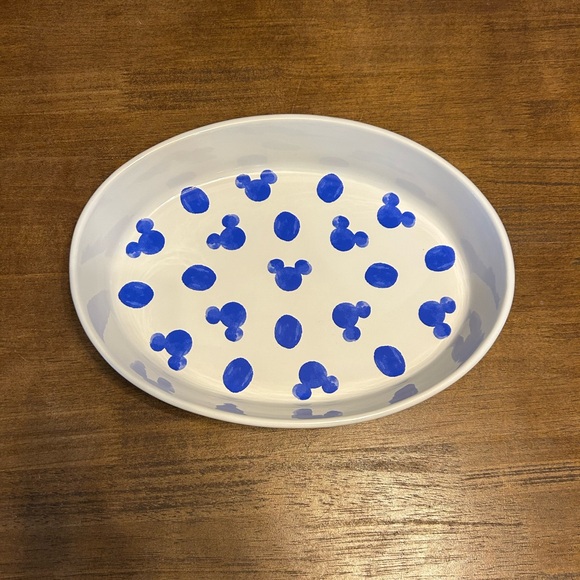 Disney Homestead Mickey Stoneware Blue and White Dish - Picture 2 of 5